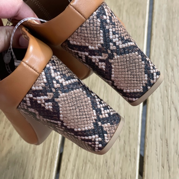 Paula Mule Heels- A New Day Size 9 New Cognac Brown Snakeskin Like Heels - Picture 6 of 10